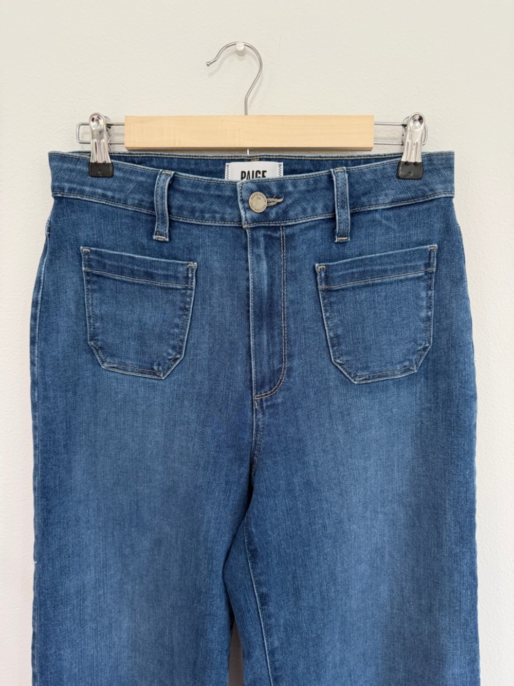 PAIGE Connie Crop Wide Leg Jeans High Rise Cropped Denim Size 28 - Picture 2 of 6